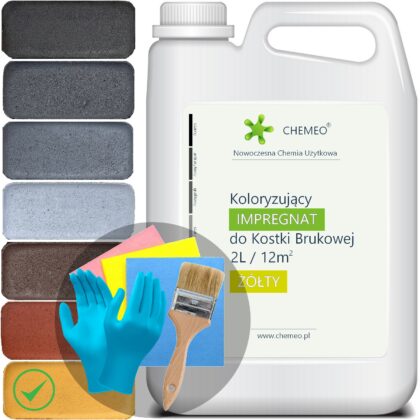 Impregnat Barwiący do Kostki Brukowej i Betonu 2L (Farba do Kostki Brukowej - 7 Kolorów) +Dodatki