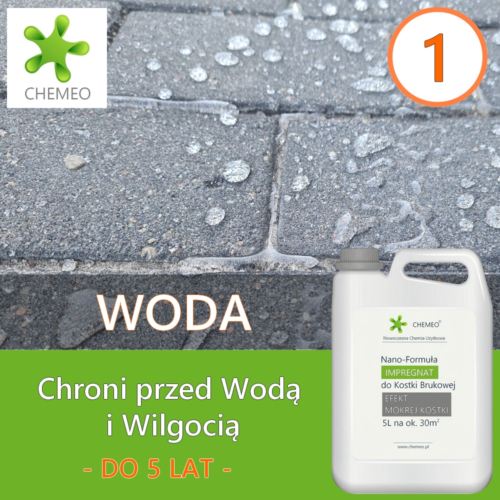 Impregnat do Kostki Brukowej i Betonu 10L Silikonowy, Bezbarwny | Efekt Mokrej Kostki (+Dodatki) - obrazek 2